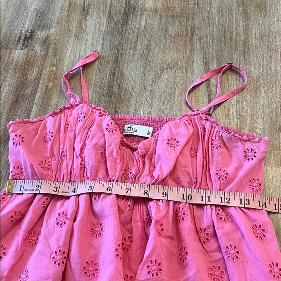 Hollister Hot Pink Floral Eyelet Camisole Juniors L - Picture 8 of 8